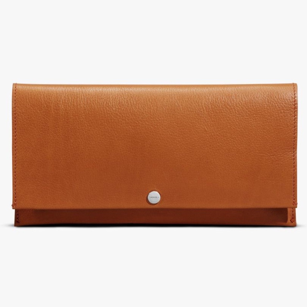Shinola Accordion Clutch in Bourbon Brown